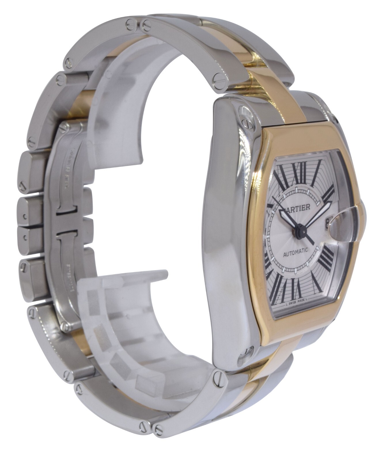 Cartier Roadster 18k Yellow Gold/Steel Silver Dial Automatic Watch W62031Y4 2510 Cartier Roadster 18k Yellow Gold/Steel Silver Dial Automatic Watch W62031Y4 2510