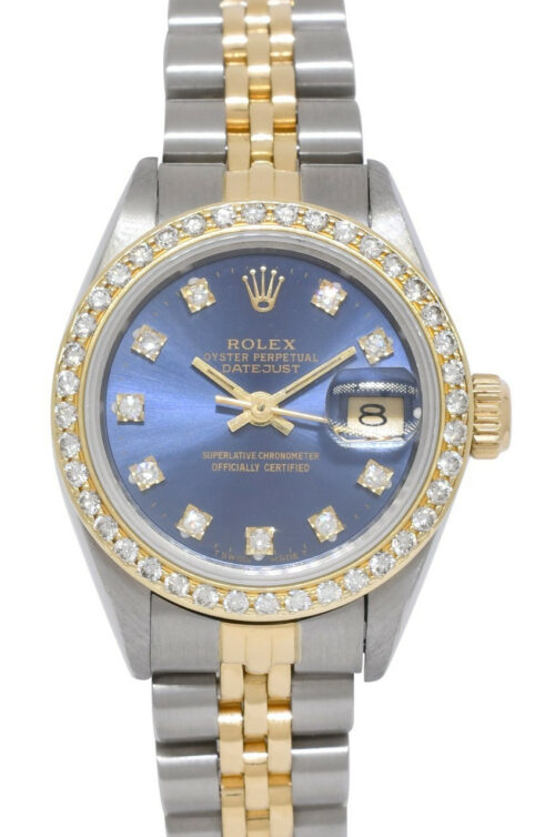 Rolex Datejust 18k Yellow Gold/Steel Blue Diamond Dial/Bezel 26mm Watch L69173 Rolex Datejust 18k Yellow Gold/Steel Blue Diamond Dial/Bezel 26mm Watch L69173