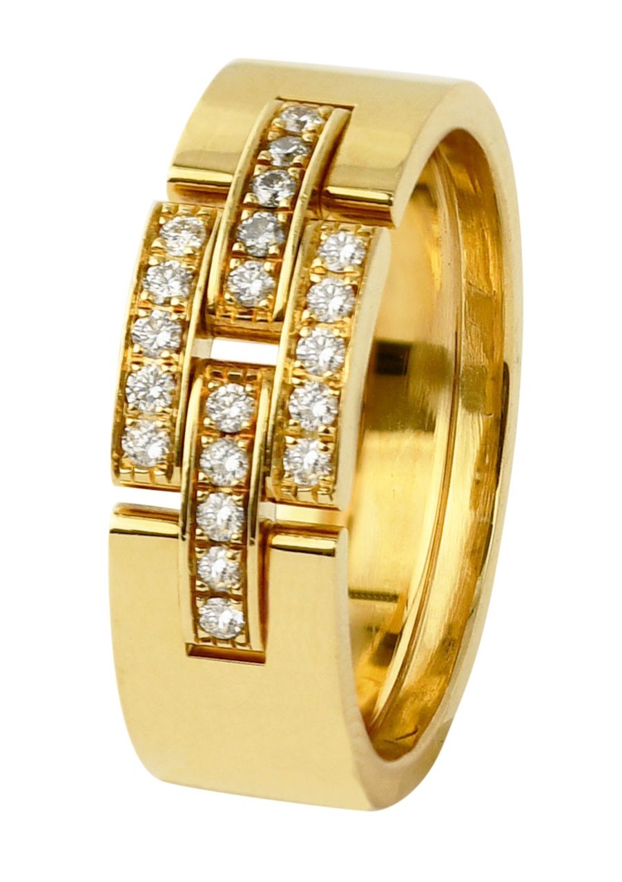 Cartier Maillon Panthere Ring Diamond 18k Yellow Gold Band Size 63 +Box B4081163
