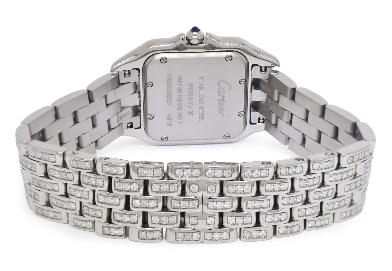 Cartier Panthere Medium Steel & Pave Diamond Quartz Watch WSPN0007 +CARD 4016