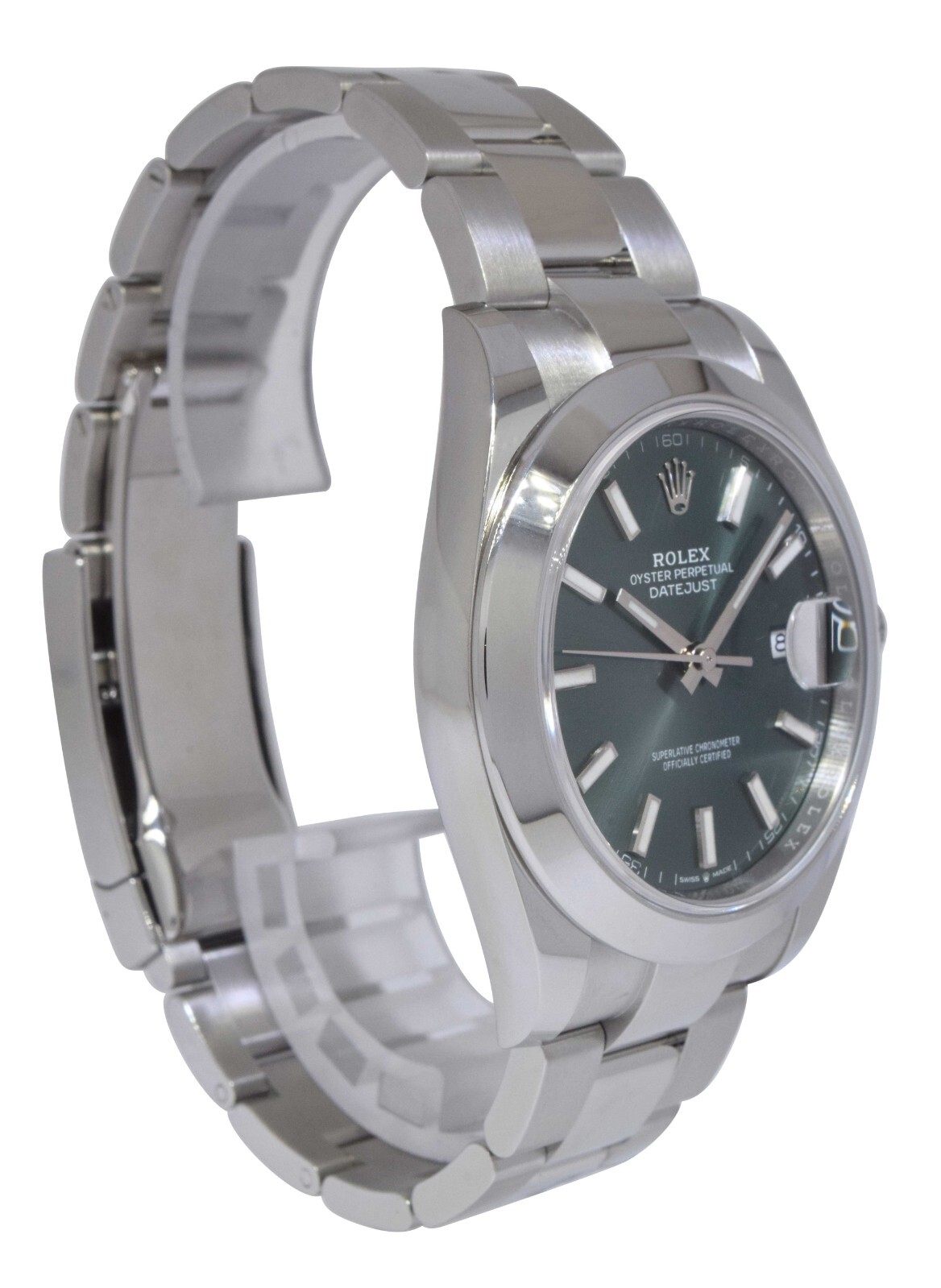 NEW Rolex Datejust 41 Steel Mint Green Dial Mens Oyster Watch B/P '25 126300