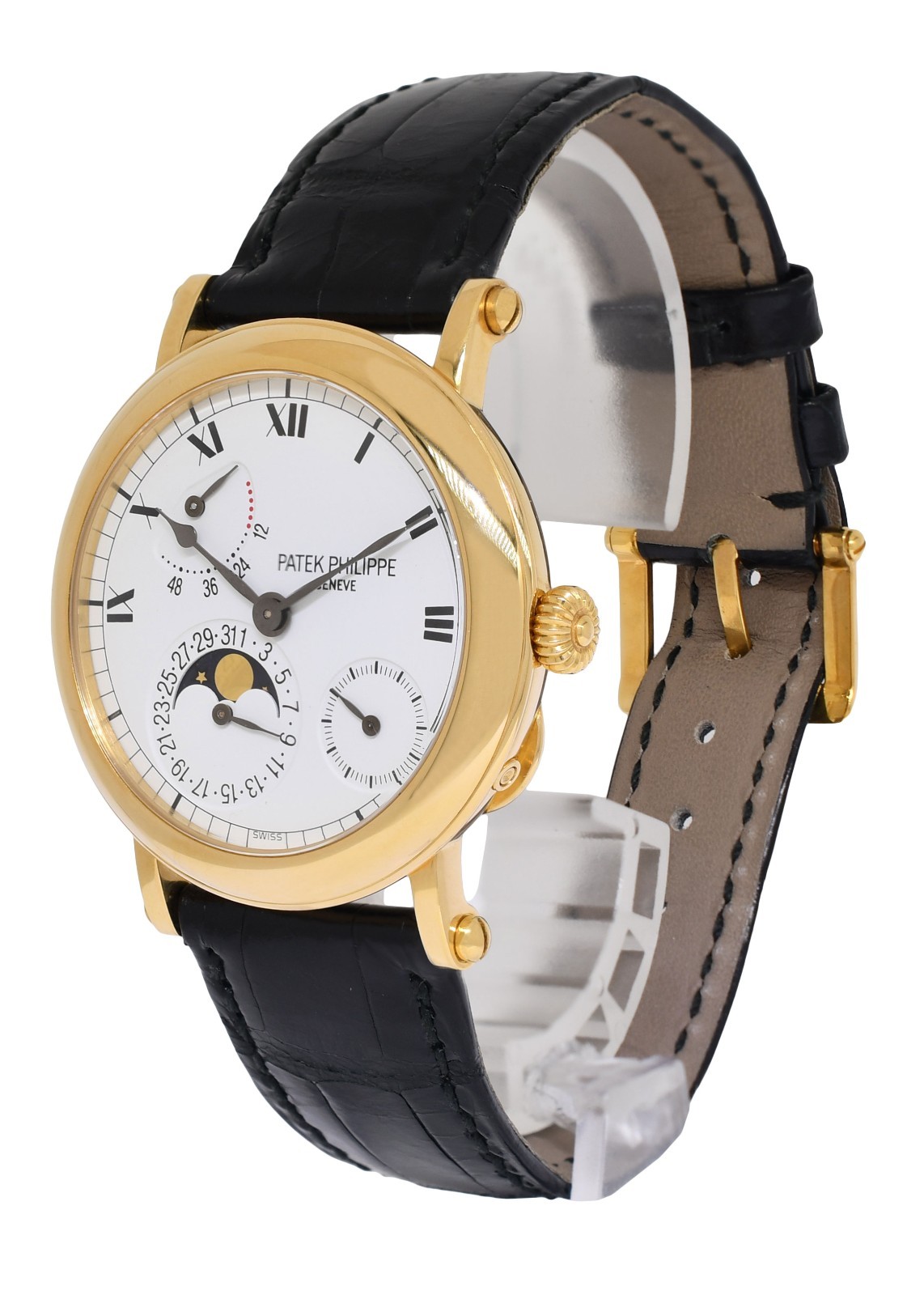 Patek Philippe Complications 18k Yellow Gold Power Reserve Moon Mens Watch 5054J