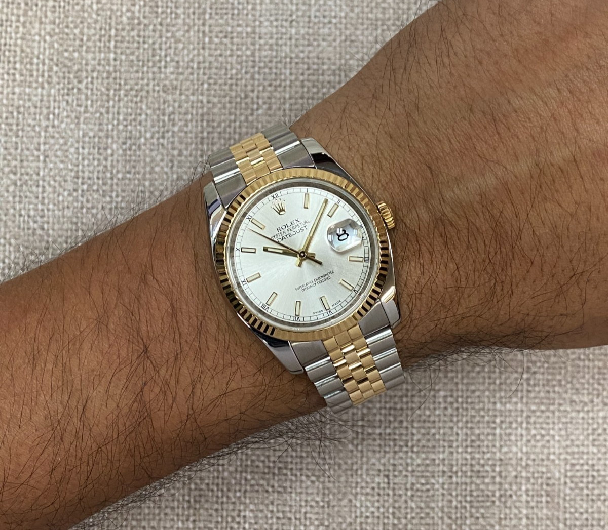 Rolex Datejust 18k Yellow Gold/Steel Silver Dial 36mm Watch F 116233 Rolex Datejust 18k Yellow Gold/Steel Silver Dial 36mm Watch F 116233