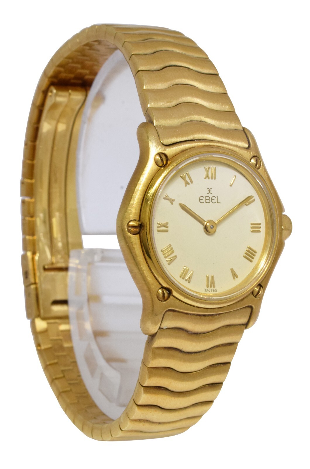 Ebel Classic Wave 18k Yellow Gold Sportwave Ladies Quartz 24mm Watch B/B 866901