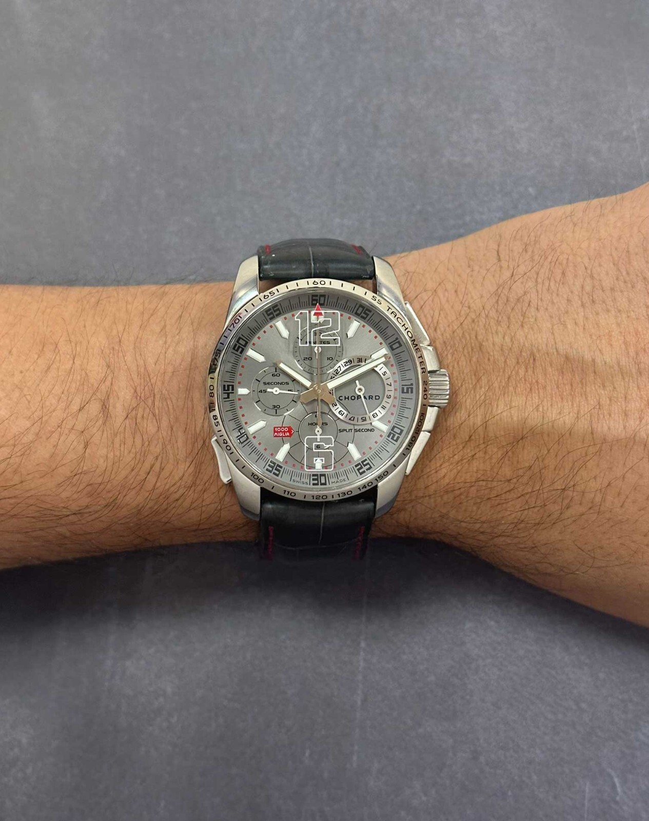 Chopard Mille Miglia GT XL Chrono Split Second Steel Grey 44mm Watch B/B 16/8513