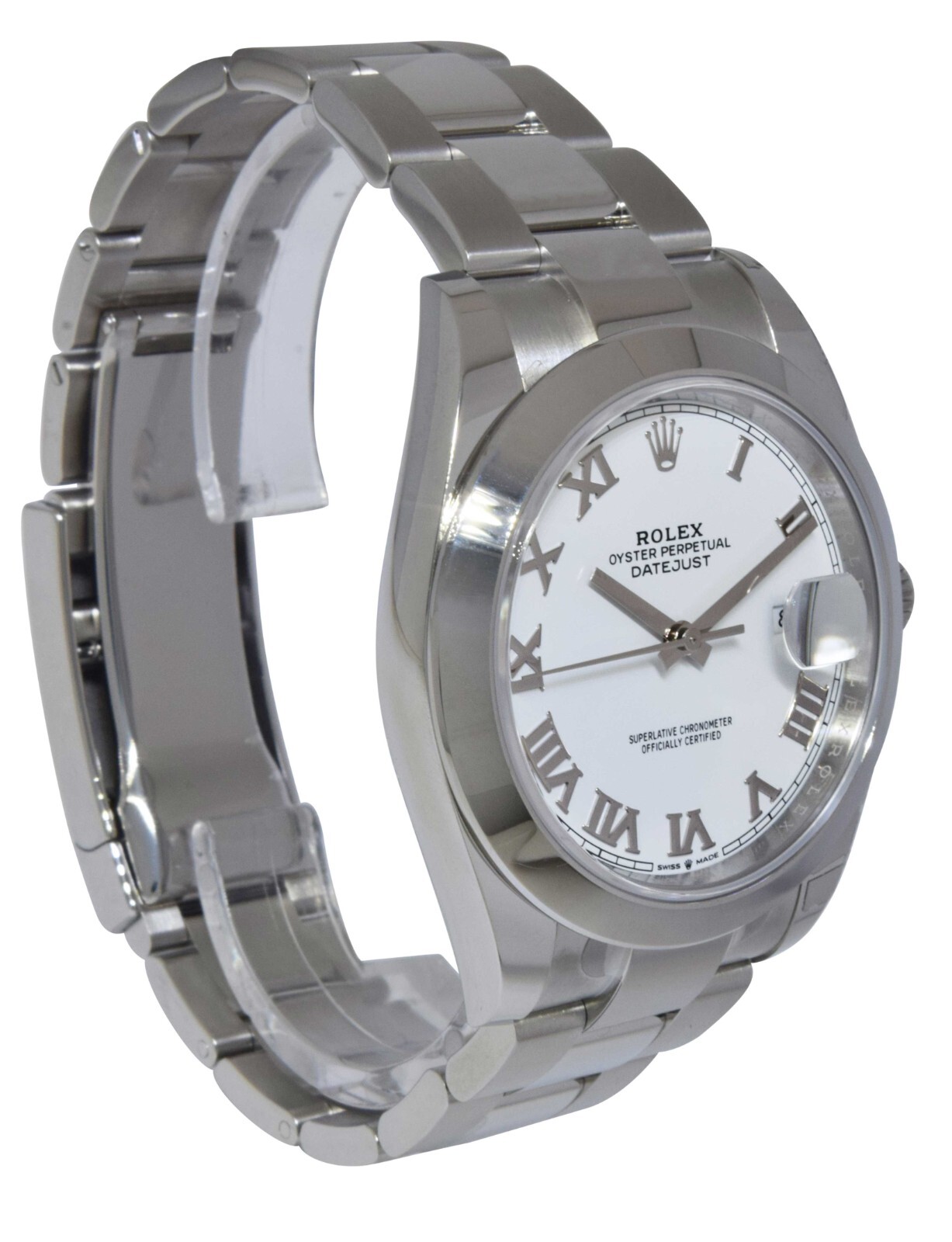 NEW Rolex Datejust 41 Steel White Dial Oyster Bracelet Mens Watch B/P '22 126300