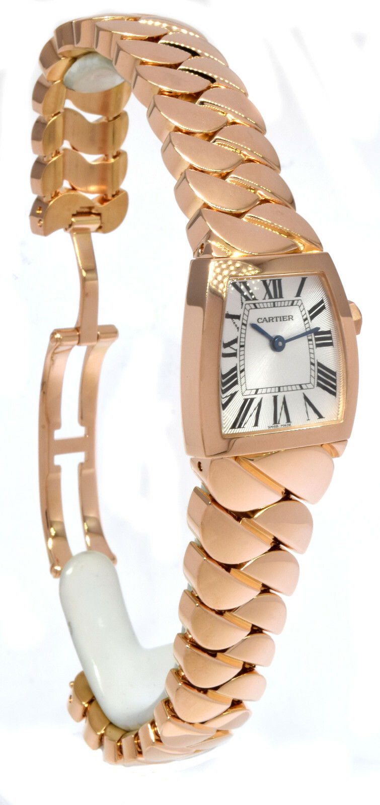 Cartier La Dona 18k Rose Gold Silver Roman Dial Ladies 22mm Quartz Watch 2904
