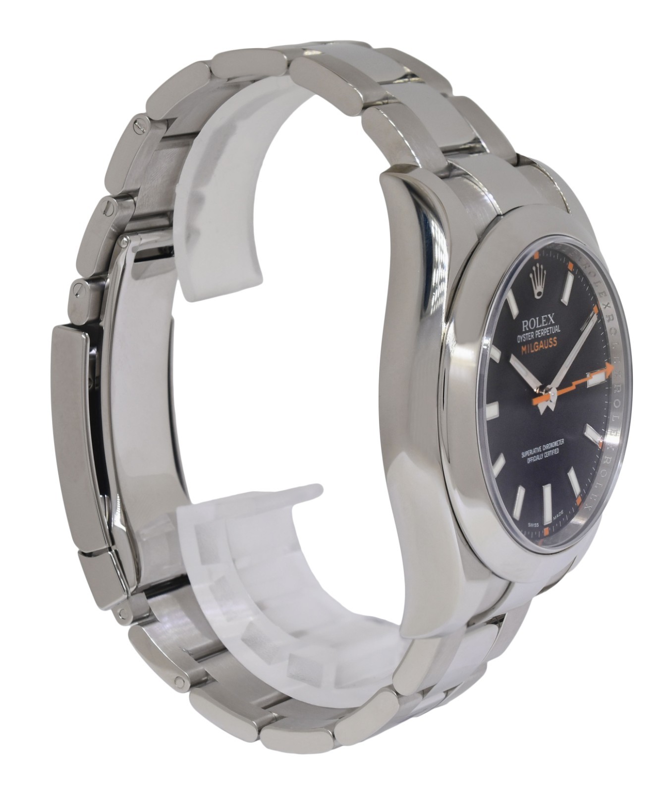 Rolex Milgauss Stainless Steel Black Dial Oyster Bracelet Watch V B/P 116400