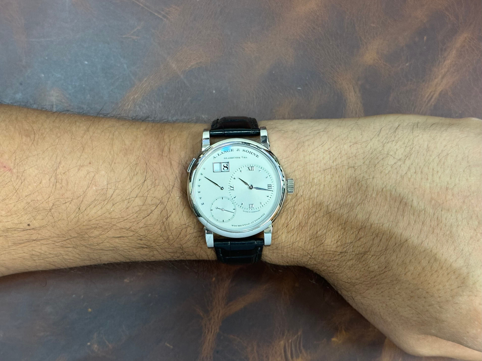A. Lange & Sohne Lange 1 Daymatic Platinum Watch Box/Papers 320.025