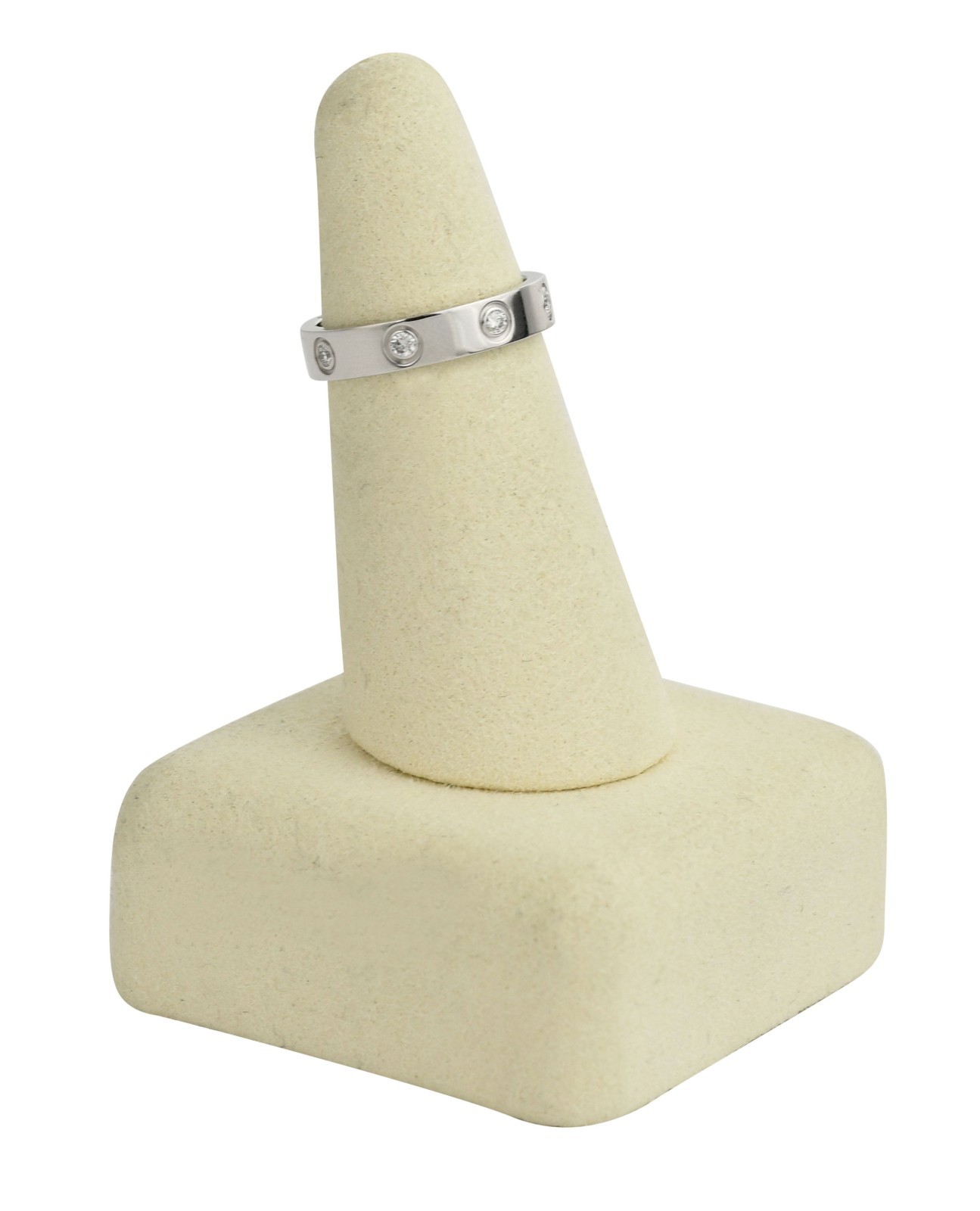 Cartier Love Ring 8 Diamonds 18k White Gold Small Band Size 51 B4050651 Cartier Love Ring 8 Diamonds 18k White Gold Small Band Size 51 B4050651