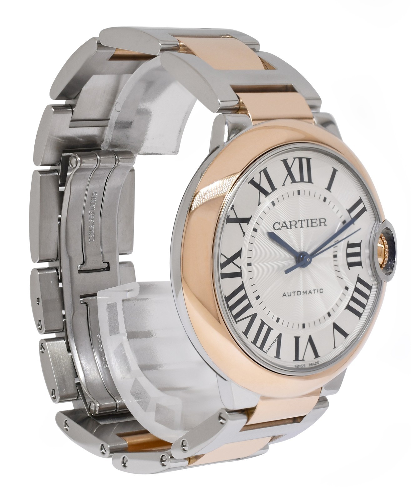 Cartier Ballon Bleu 36mm Rose Gold/Steel Automatic Watch B/P W2BB0003 3754