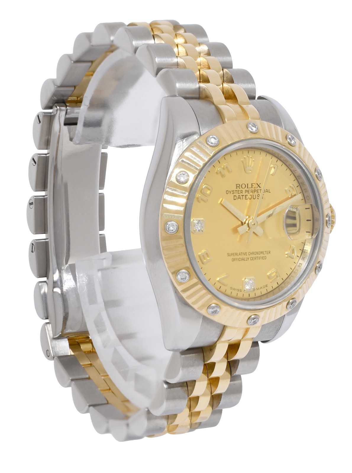 Rolex Datejust 18k Yellow Gold/Steel Diamond Dial/Bezel 26mm Watch D 179313