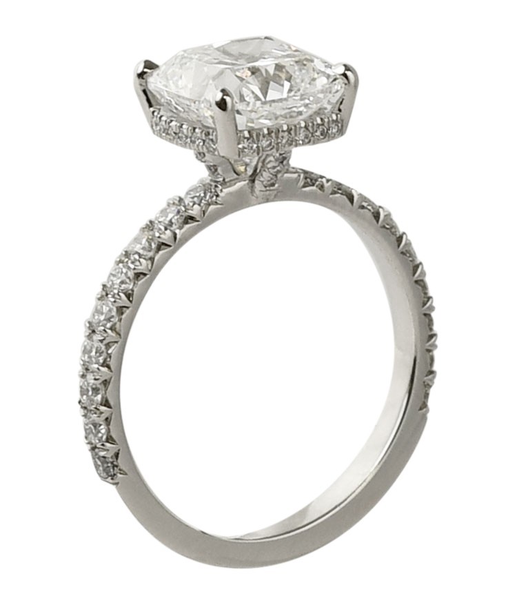 GIA 4.05 Carat Cushion Modified Brilliant Diamond Platinum Engagement Ring s. 8