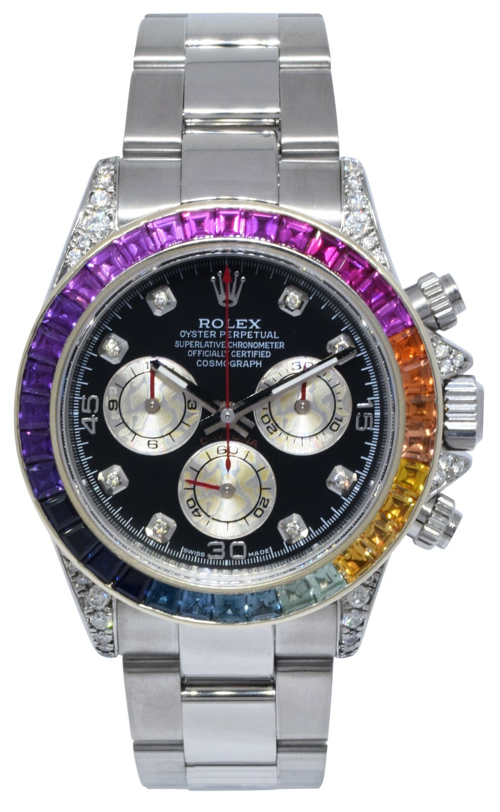Rolex Daytona Chronograph Steel Rainbow Diamond 40mm Watch P 116520