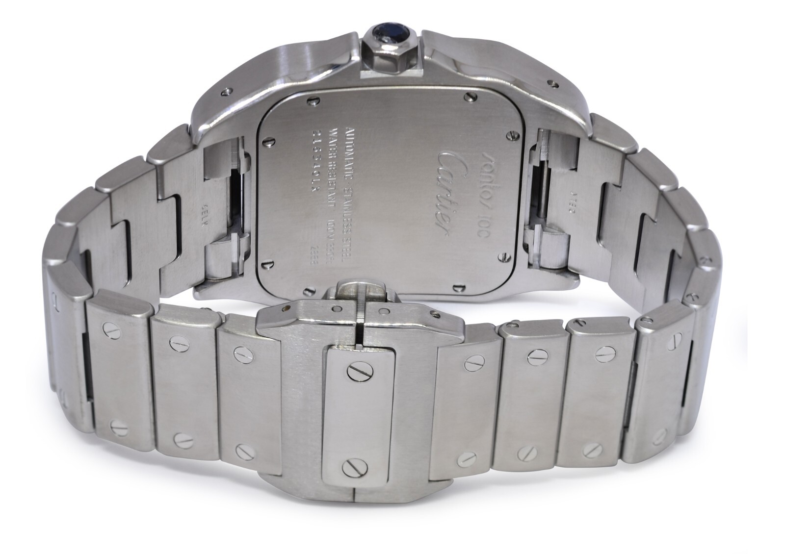 Cartier Santos 100 Large Steel Silver Dial Mens Automatic Watch W200737G 2656