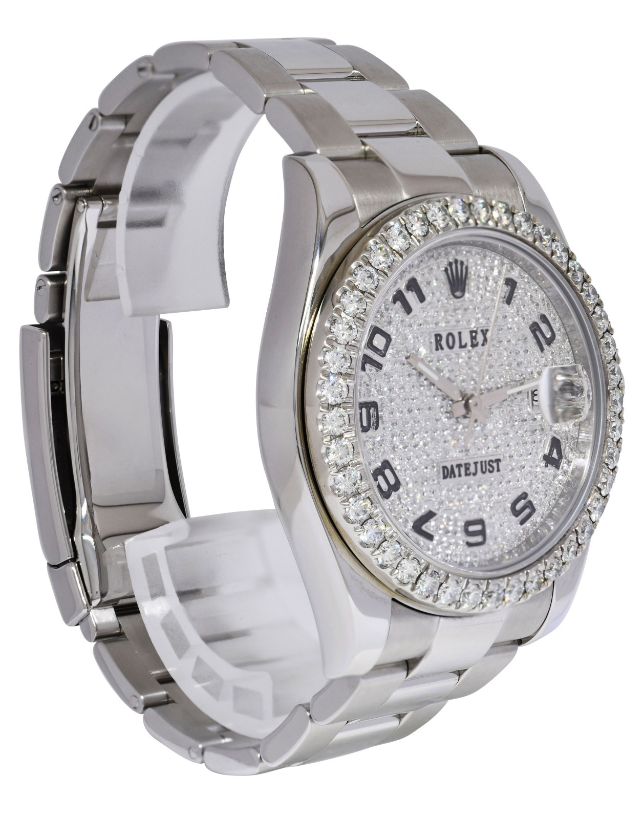 Rolex Datejust II Steel Pave Diamond Dial/Bezel Arabic 41mm Oyster Watch 116300