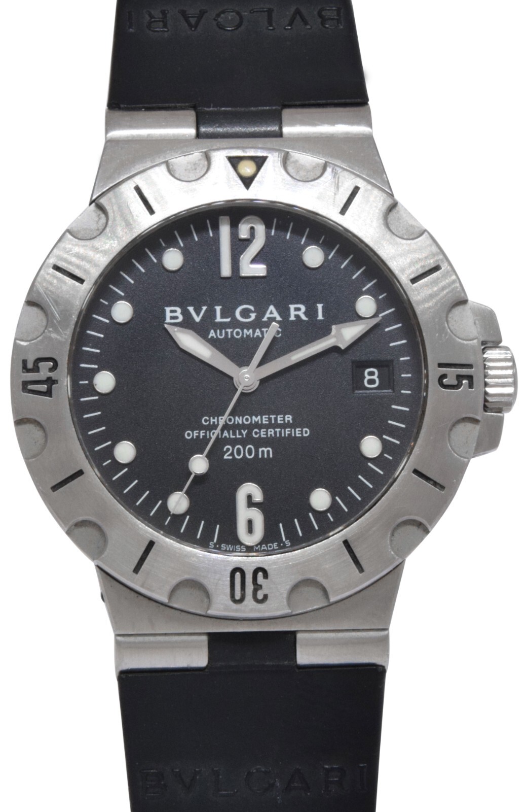 Bvlgari Diagono Scuba Steel Black Dial Mens 38mm Automatic Watch SD38S Bvlgari Diagono Scuba Steel Black Dial Mens 38mm Automatic Watch SD38S