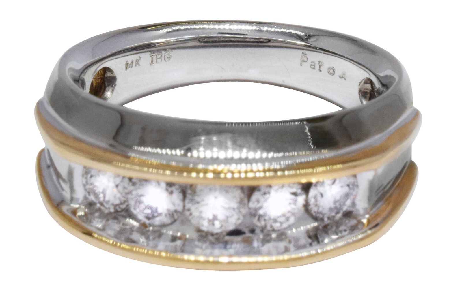 Men's 14K Yellow & White Gold Diamond Ring 10.5