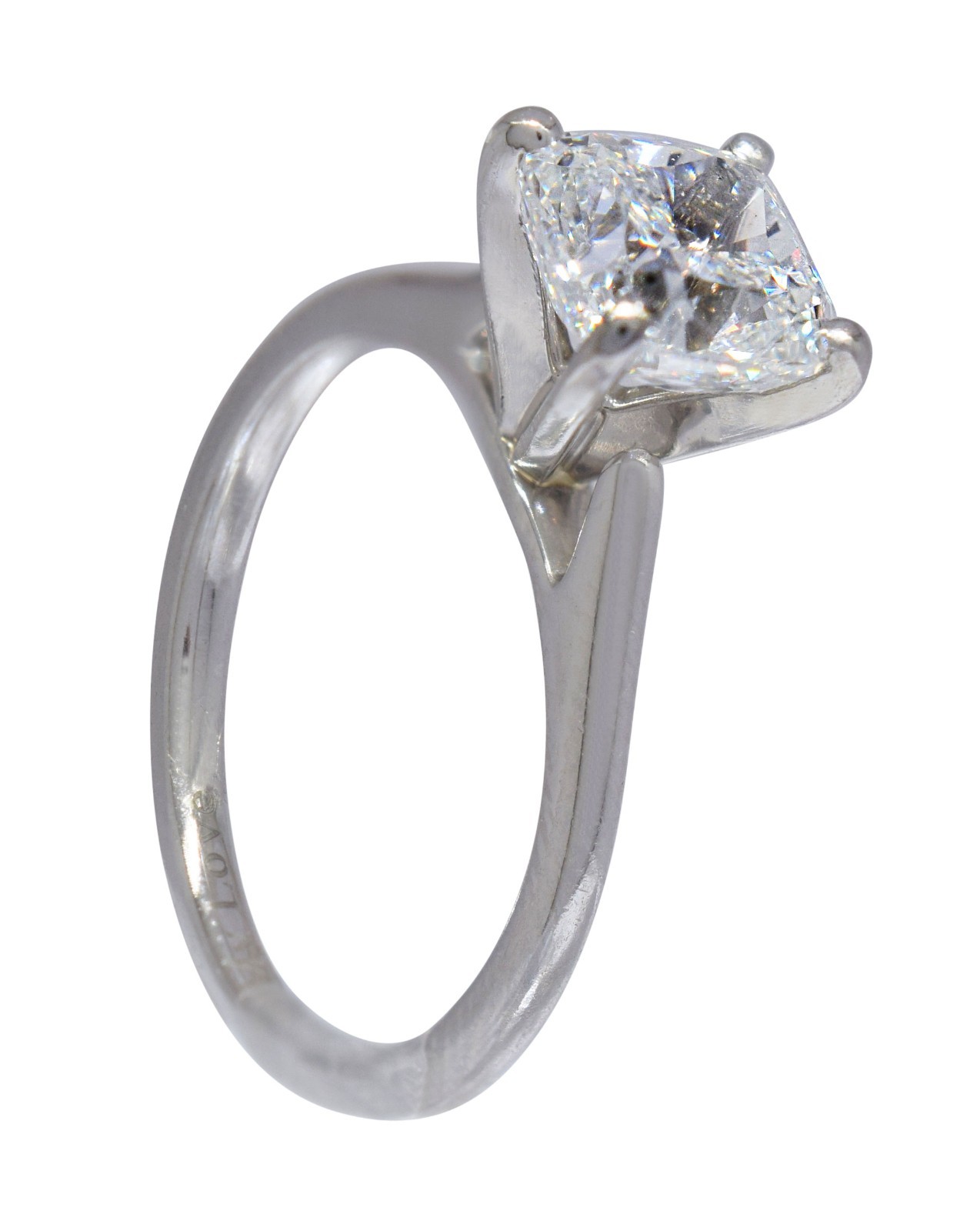 2.07 ct Cushion Cut Diamond Platinum Engagement Ring Size 5.5 + GIA 2.07 ct Cushion Cut Diamond Platinum Engagement Ring Size 5.5 + GIA