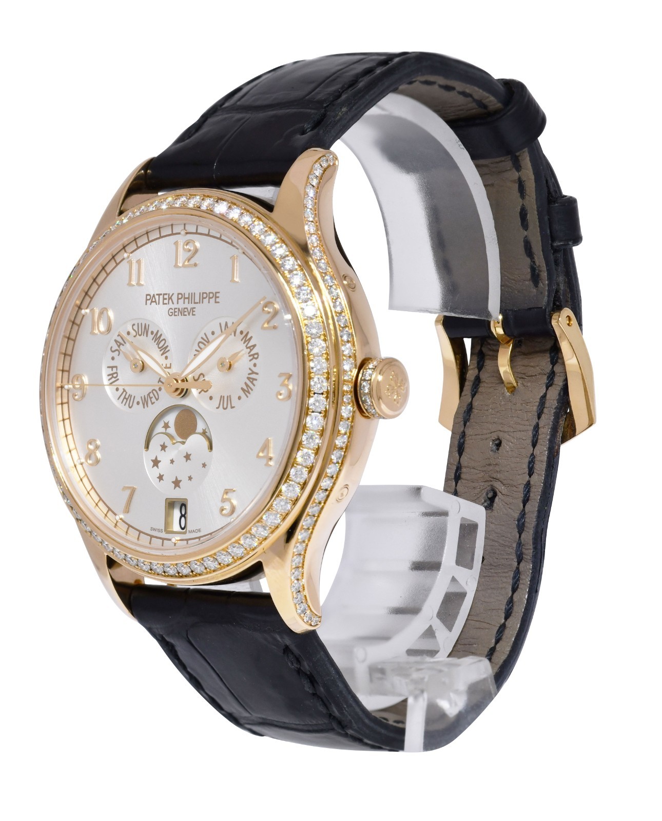 Patek Philippe Annual Calendar 18k Rose Gold Diamond 38mm Watch B/P 4947R