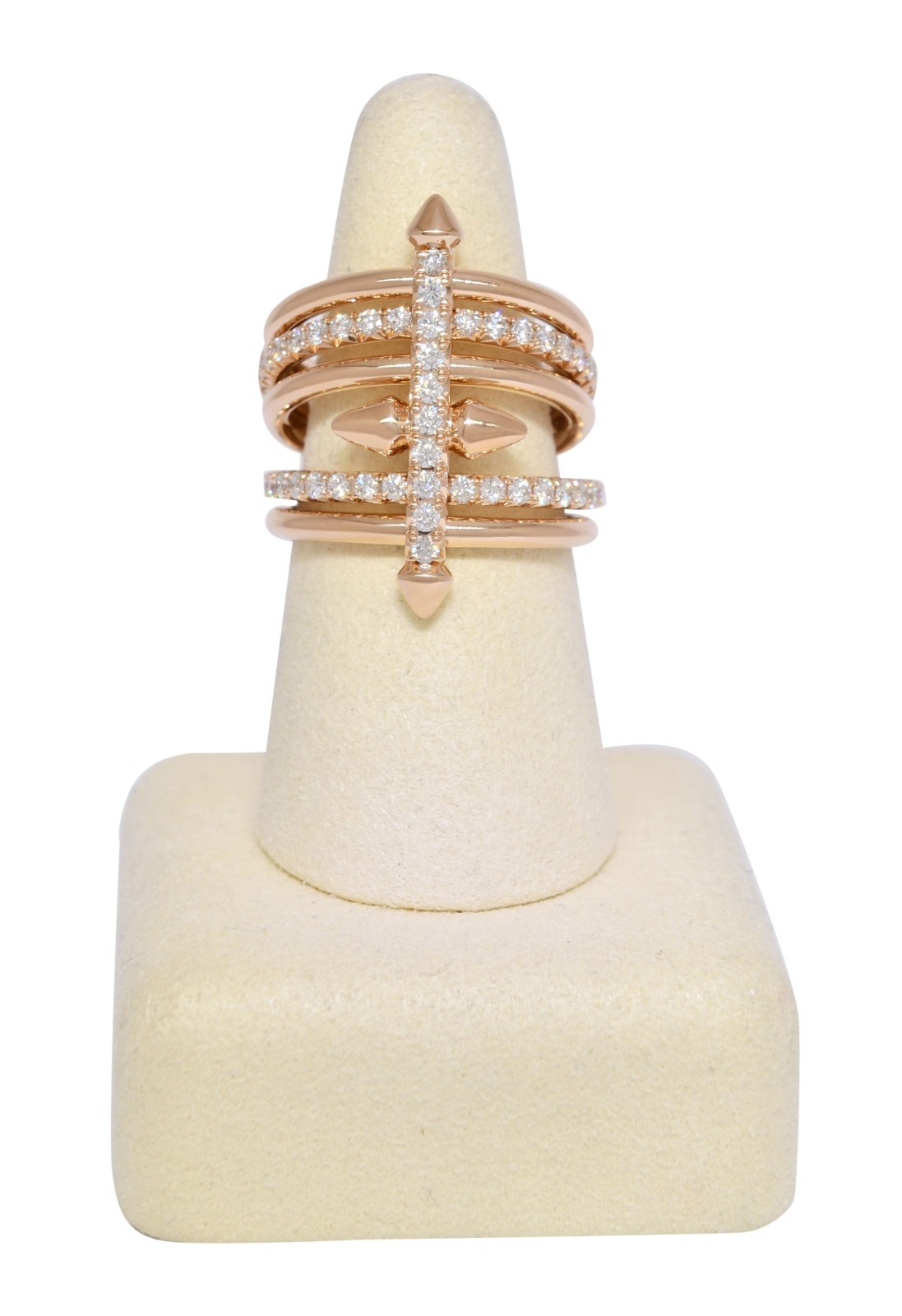 Tiffany & Co. Titan by Pharrell Williams Pave Diamond Rose Gold Ring Size 8.5