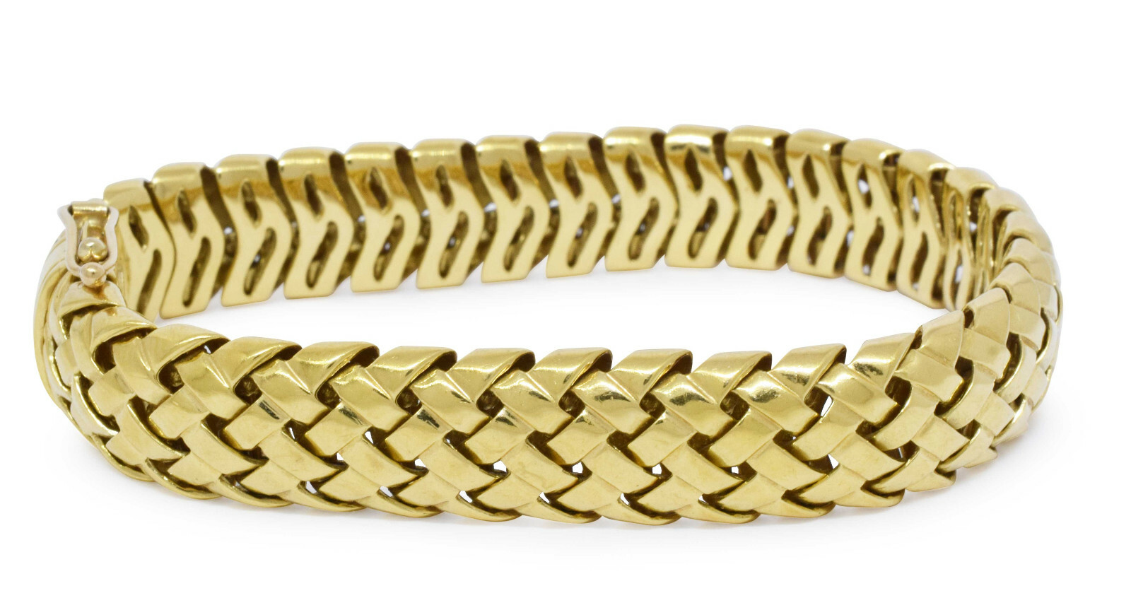 Tiffany & Co. Vannerie 18k Yellow Gold Woven Link Bracelet 7" with Box