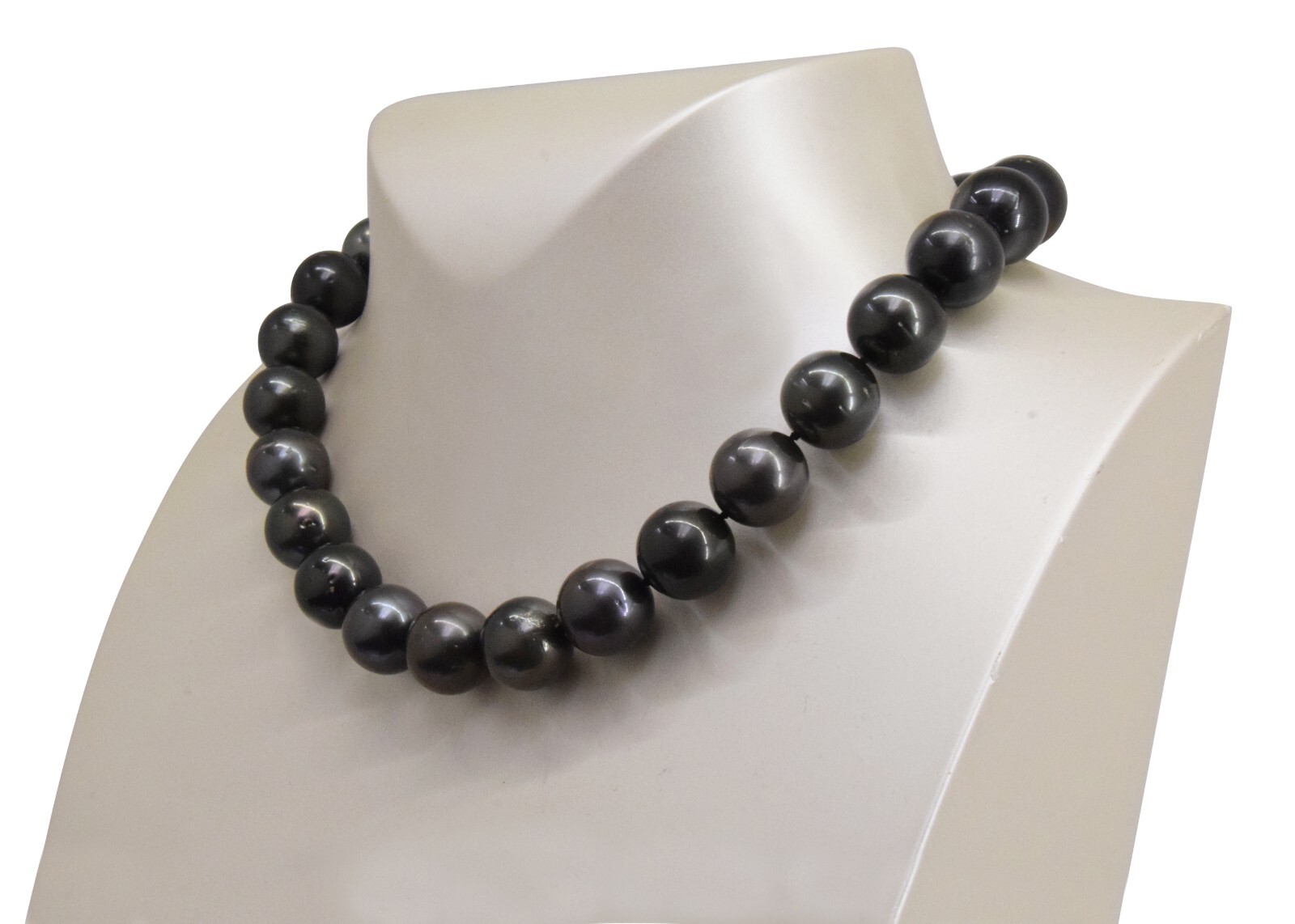 Black South Sea Tahitian Pearl Necklace 17" w/ White Gold Clasp & Earrings SET Black South Sea Tahitian Pearl Necklace 17" w/ White Gold Clasp & Earrings SET