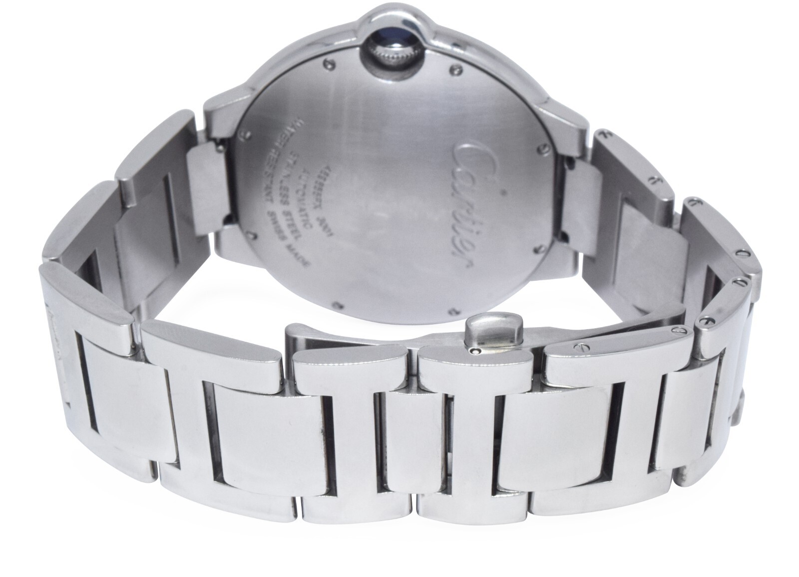 Cartier Ballon Bleu 42mm Steel Diamond Bezel Automatic Watch 3001