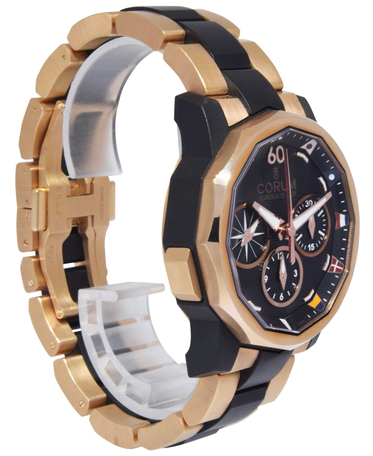Corum Admirals Cup Challenge 44 Split Chronograph 18k RG Watch B/P 60923.165605