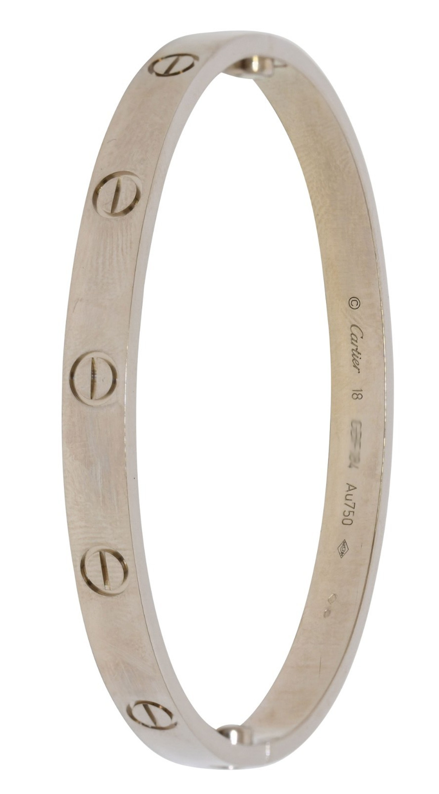 Cartier Love Bracelet Classic Size 18cm 18k White Gold Box/Papers '19 B6067618