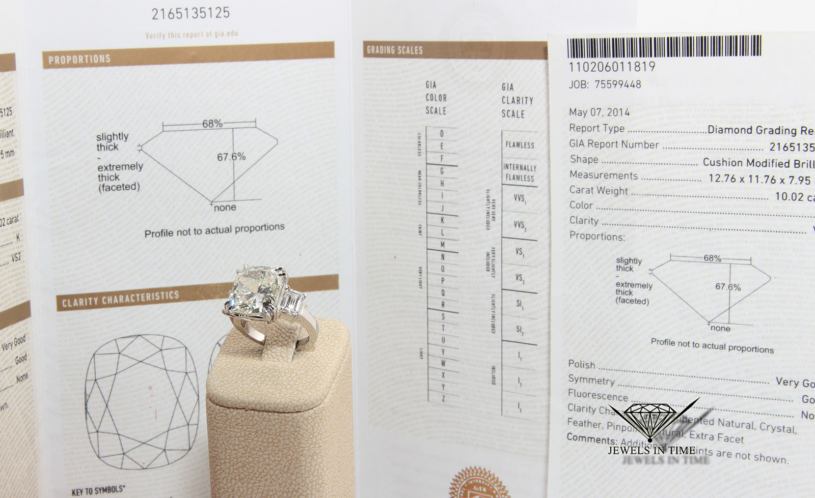 10.02 Carat Cushion shape Diamond Platinum Ring Size 5.25 GIA Certificate