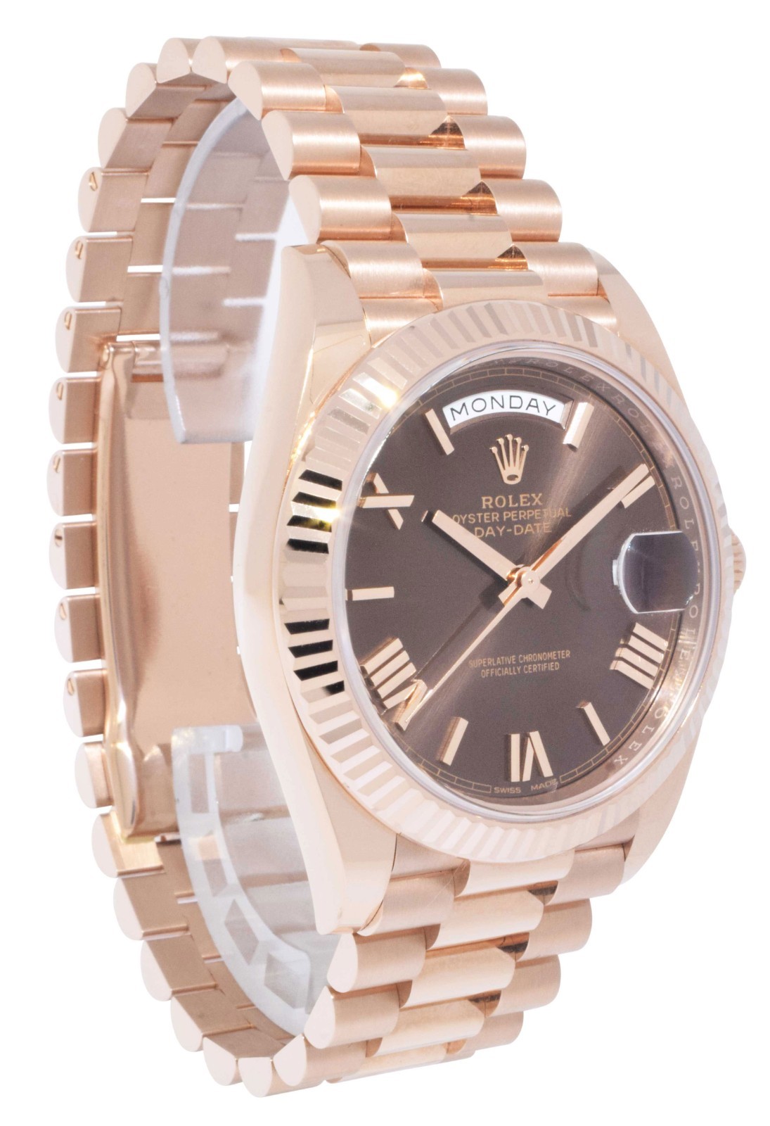 Rolex Day-Date 40 18k Everose Gold Chocolate Roman Mens Watch B/P '17 228235