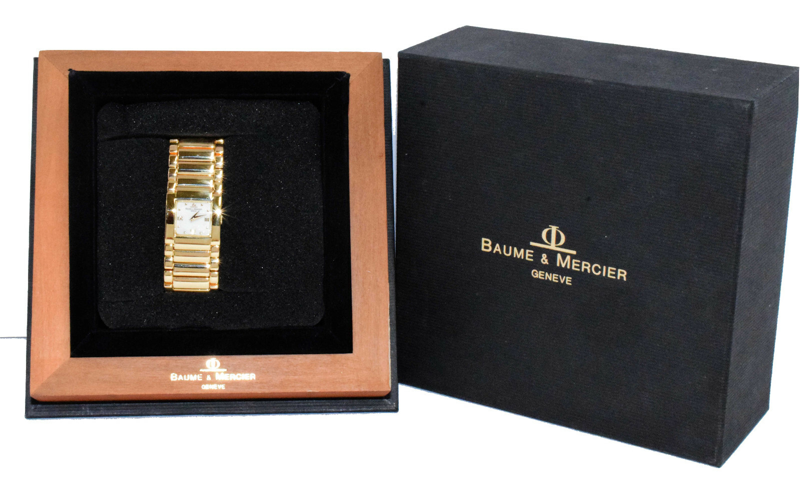 Baume & Mercier Catwalk 18k Yellow Gold Ladies 21mm Quartz Watch/Box MV045223