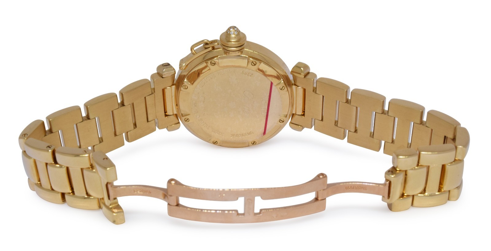 Cartier Pasha 18k Yellow Gold Diamond Grid Ladies 32mm Watch WJ1013H9 2399