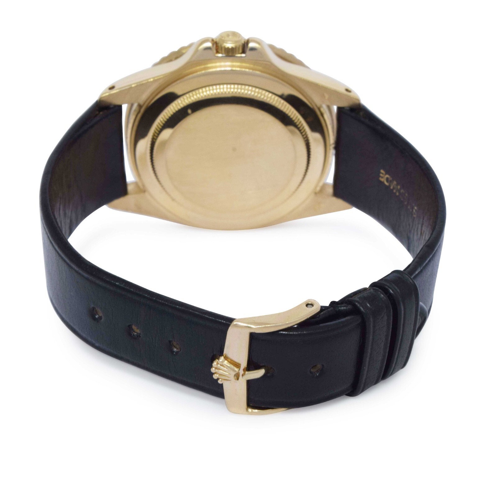 Rolex GMT-Master 18k Yellow Gold Black Nipple Dial 40mm Watch on Strap '84 16758