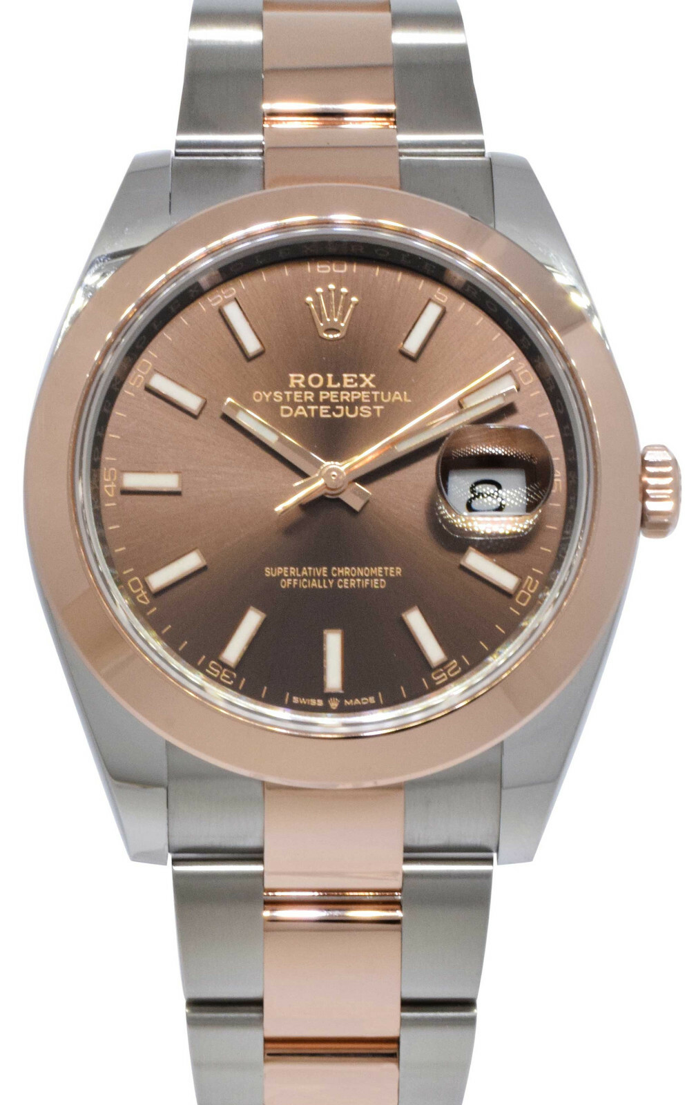 NOS Rolex Datejust 41 Chocolate Dial 18k Rose Gold Steel Watch B/P '21 126301 NOS Rolex Datejust 41 Chocolate Dial 18k Rose Gold Steel Watch B/P '21 126301