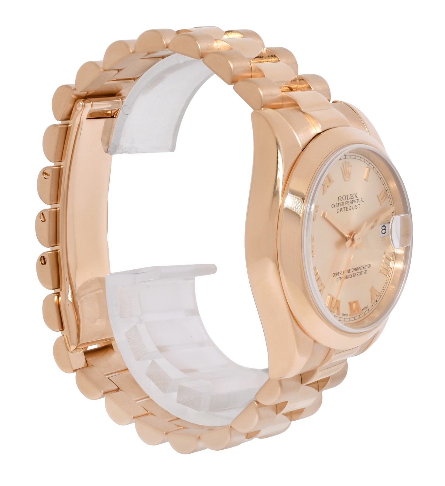 Rolex Datejust President 18k Rose Gold Pink Dial Ladies 31mm Watch Y 178245