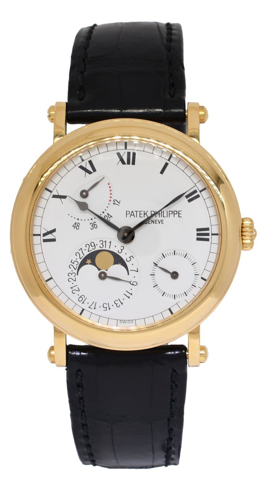 Patek Philippe Complications 18k Yellow Gold Power Reserve Moon Mens Watch 5054J