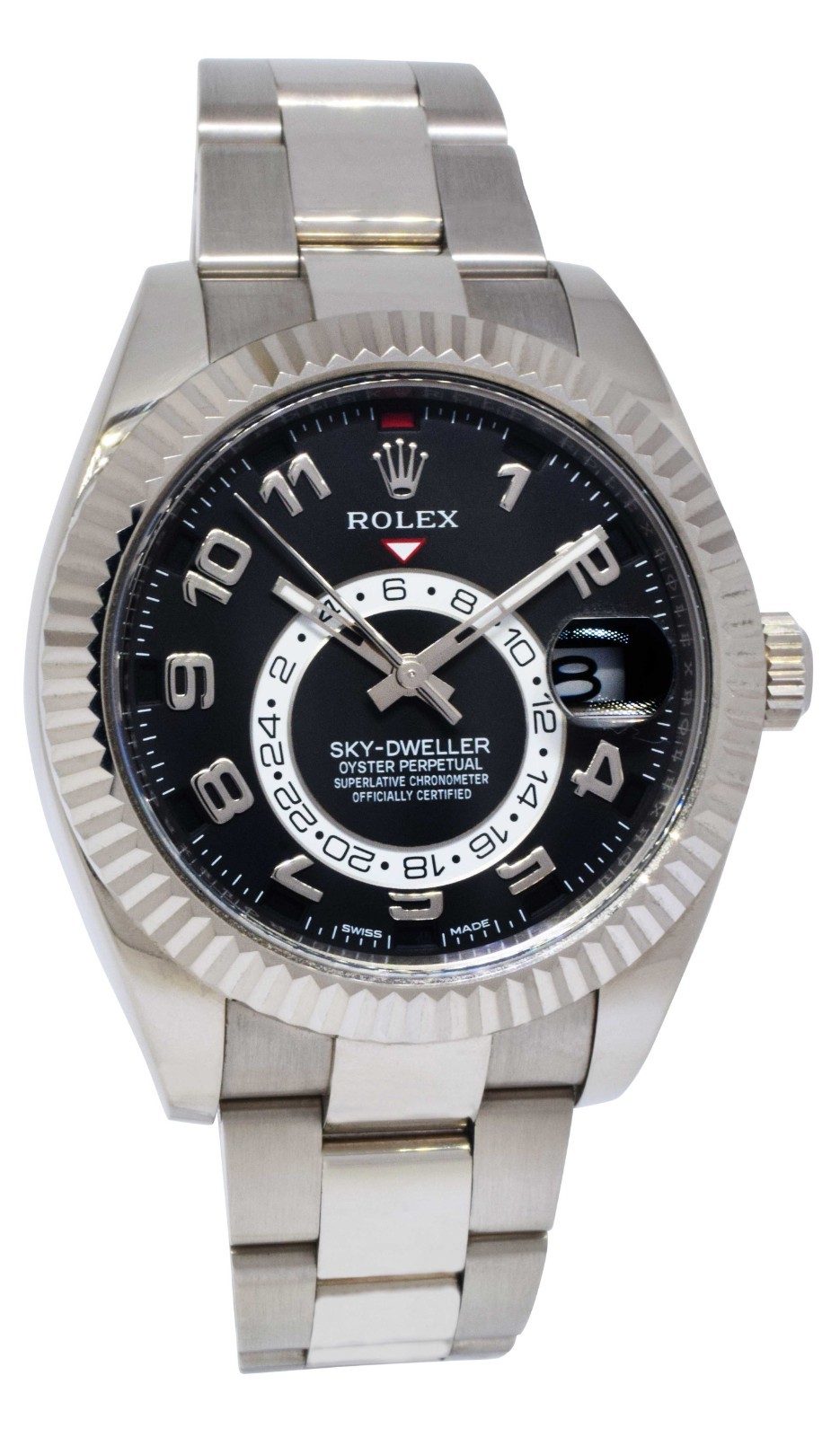 Rolex Sky-Dweller 42 GMT 18k White Gold Black Arabic Dial Mens Watch B/P 326939 Rolex Sky-Dweller 42 GMT 18k White Gold Black Arabic Dial Mens Watch B/P 326939