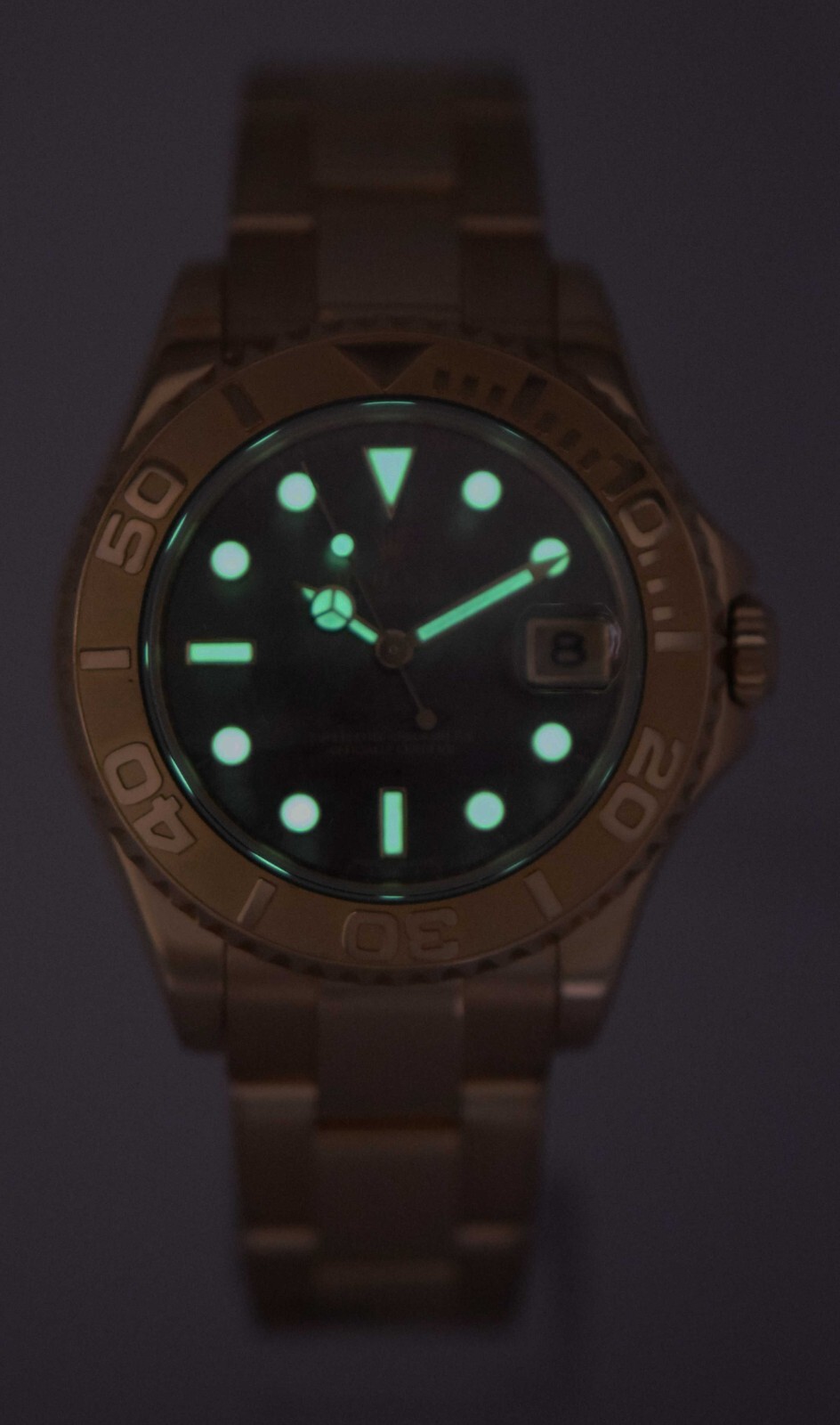 Rolex Yacht-Master 18k Yellow Gold Tahitian MOP Dial 35mm Watch B/P Z 168628