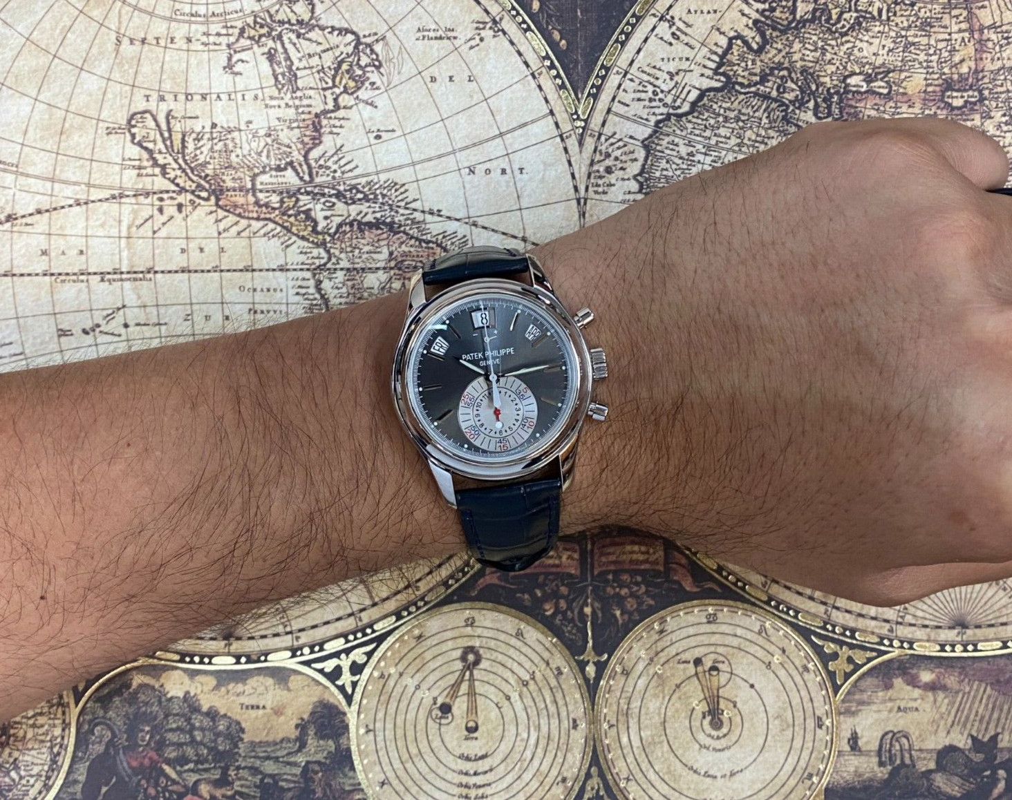Patek Philippe 5960 Annual Calendar Chronograph Platinum Watch Box/Papers 5960P