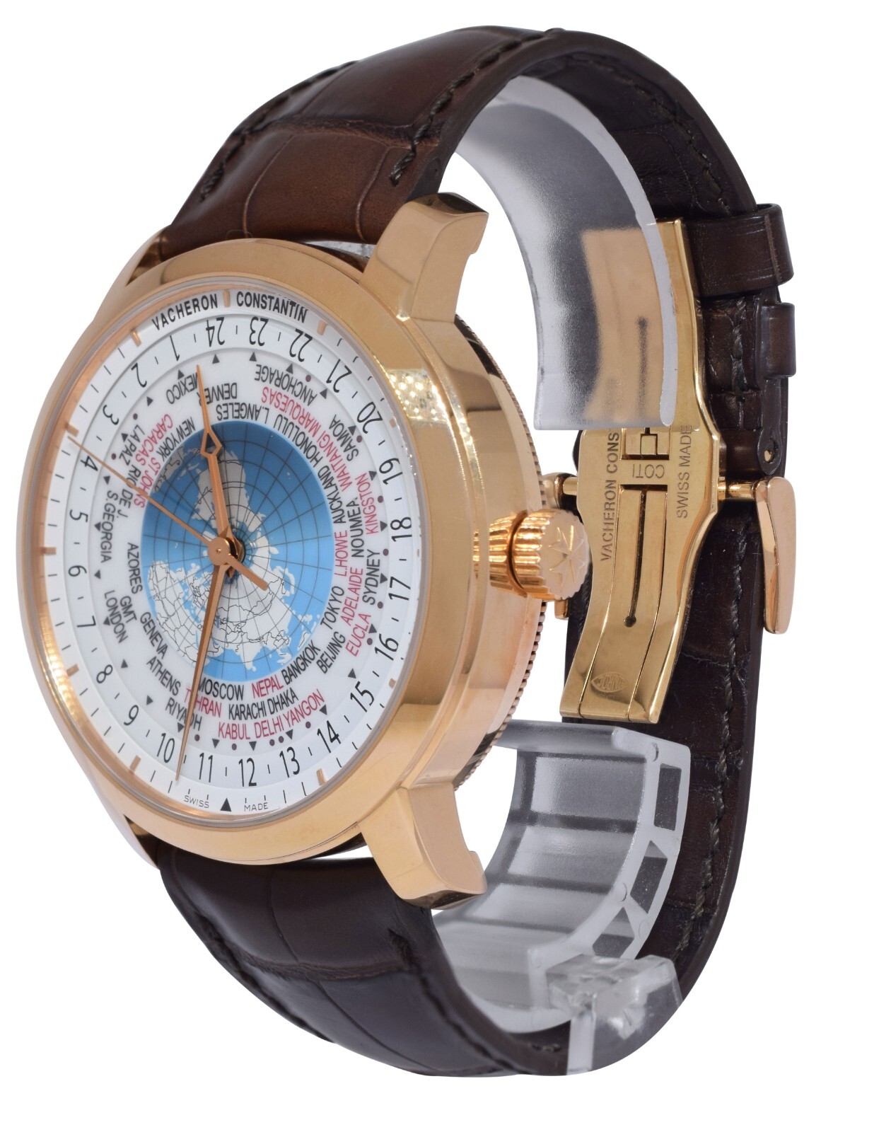 Vacheron Constantin Patrimony Traditionnelle Rose Gold WORLD TIME Watch 86060