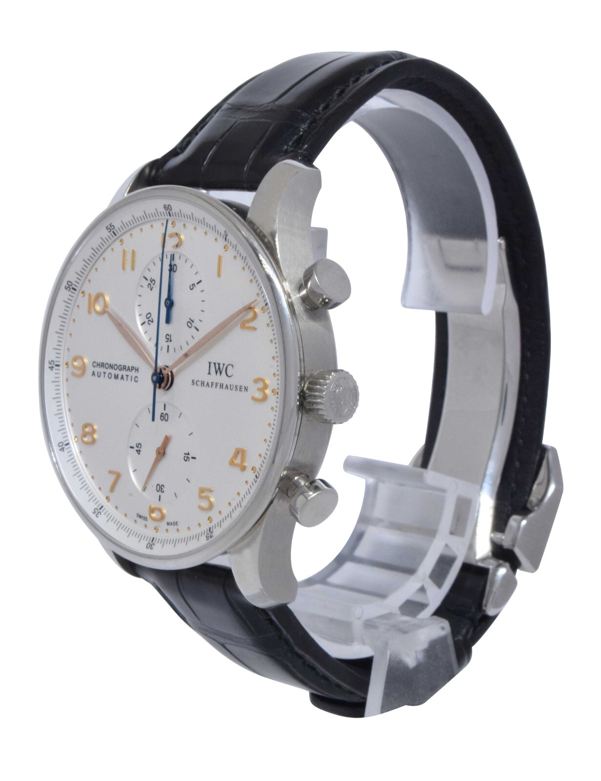 IWC Portuguese Chronograph 3714 Steel Silver Dial 41mm Automatic Watch IW3714