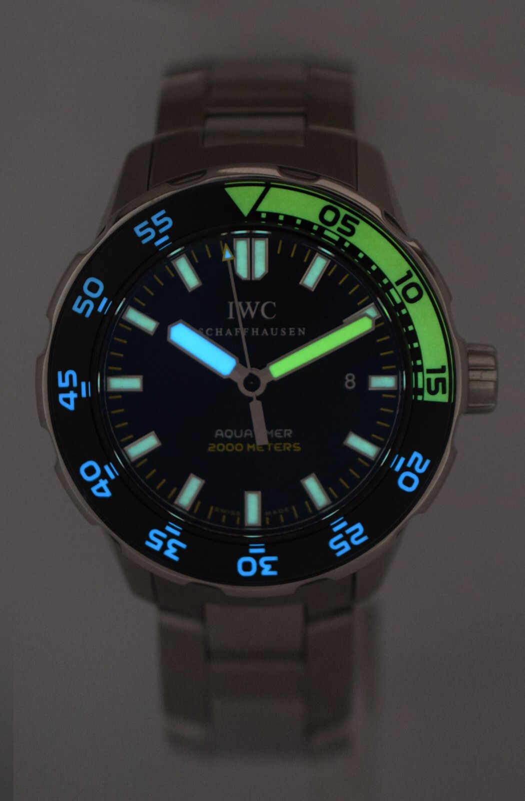IWC Aquatimer 2000 Steel Black/Yellow Mens 44mm Watch 3568 IW356801