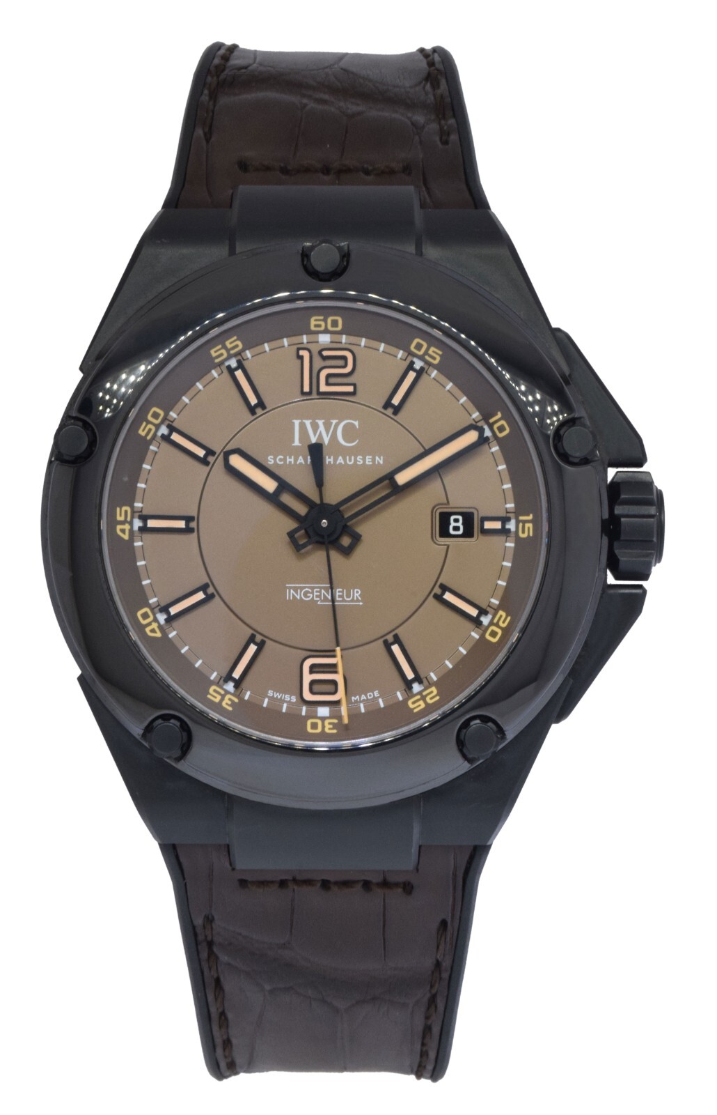 IWC Ingenieur AMG Black Series 3225 Ceramic Brown Dial Mens 46mm Watch IW322504