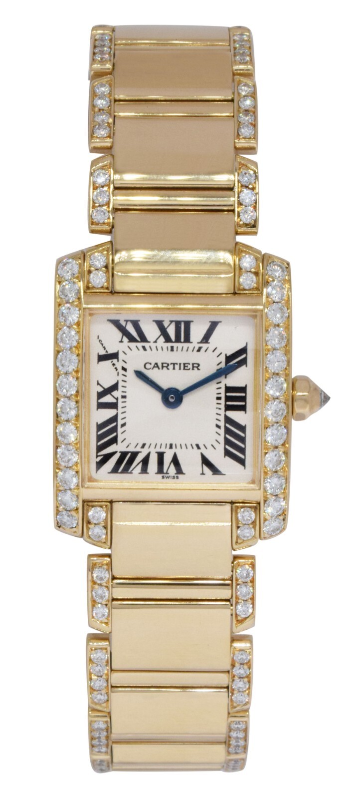 Cartier Tank Francaise Small 18k Yellow Gold Diamond Ladies Watch 1820