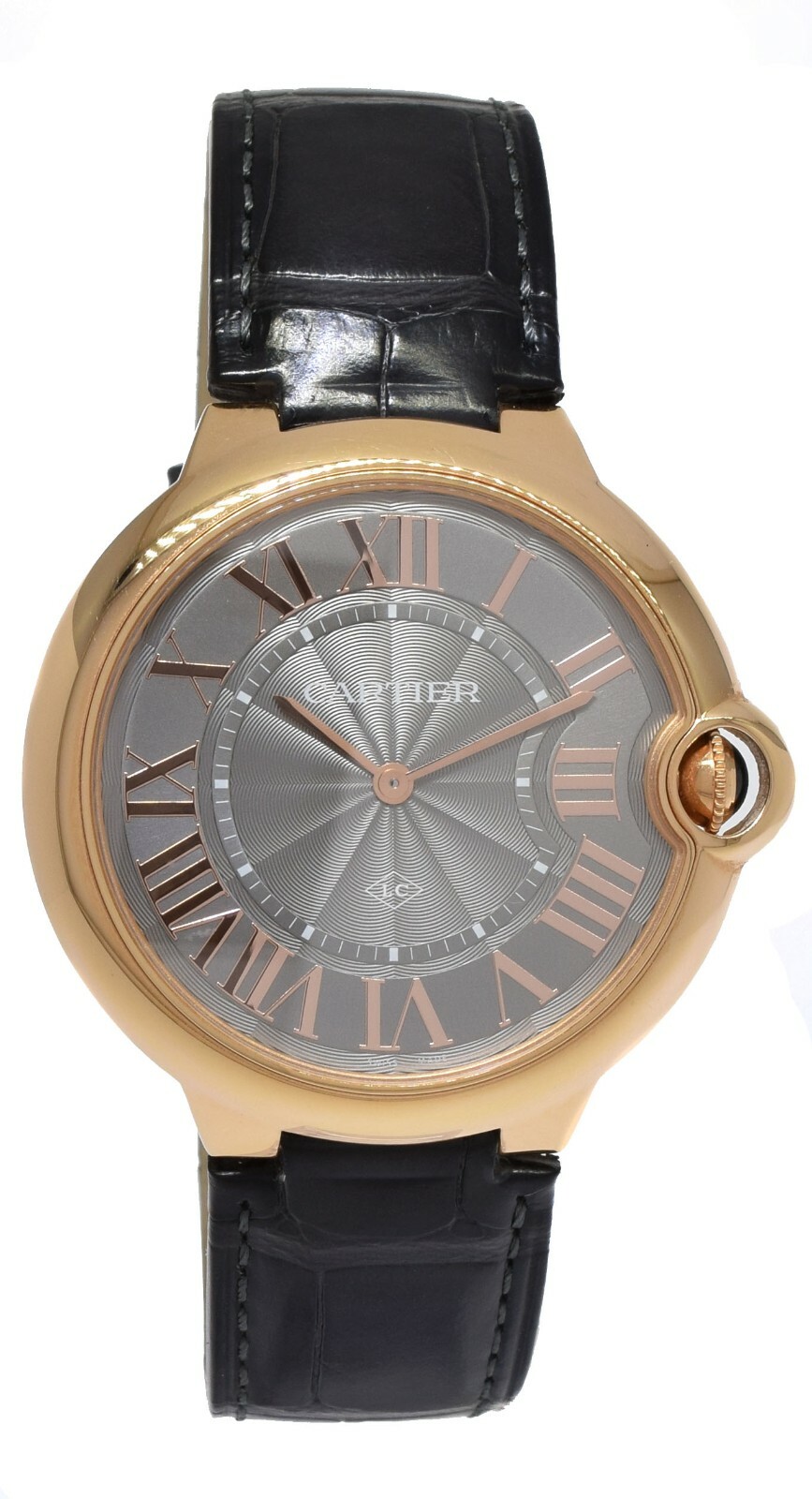 Cartier Ballon Bleu 40mm 18k Rose Gold "LC" Gray Dial Manual Watch B/P WGB0020