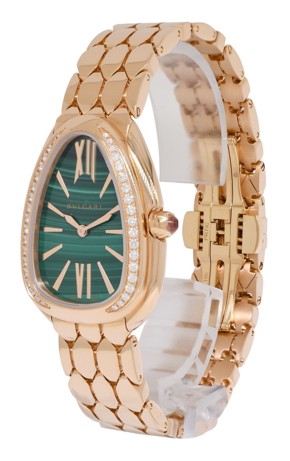Bvlgari Serpenti Seduttori Rose Gold Diamond Malachite Dial Watch B/P '24 103944