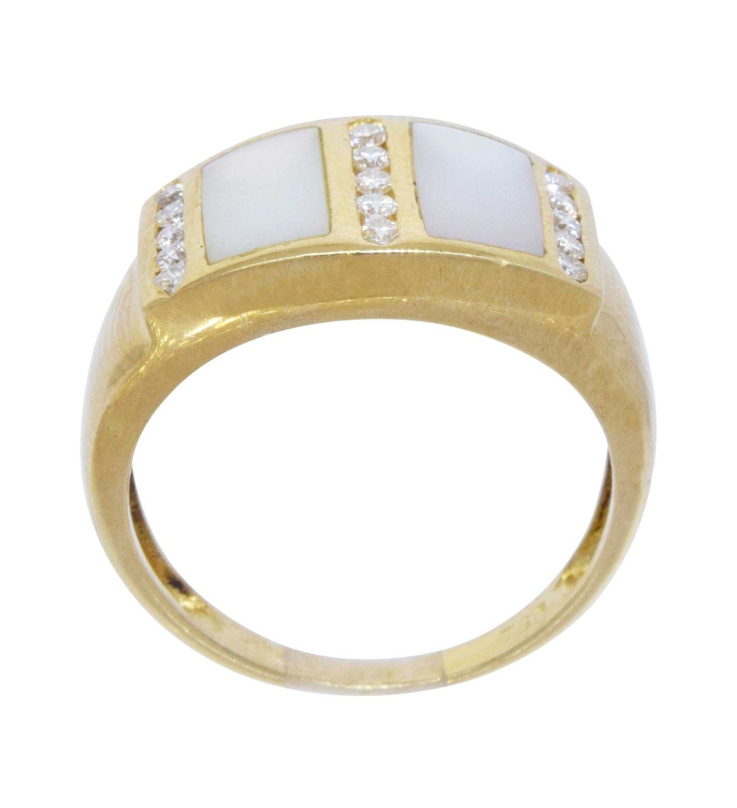 Ladies 18K Yellow Gold MOP and Diamond "Denior" Ring