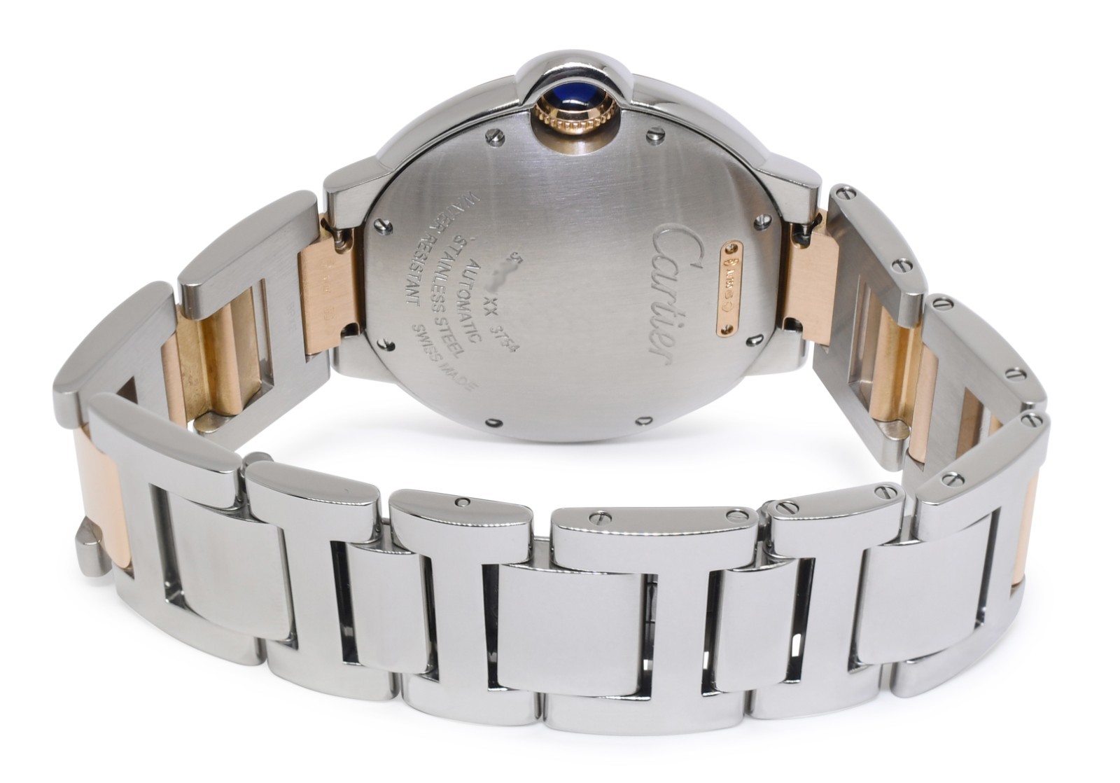 Cartier Ballon Bleu 36mm Rose Gold/Steel Diamond Automatic Watch W3BB0013 3754